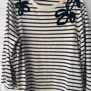 Striped Navy and White Women's Top
